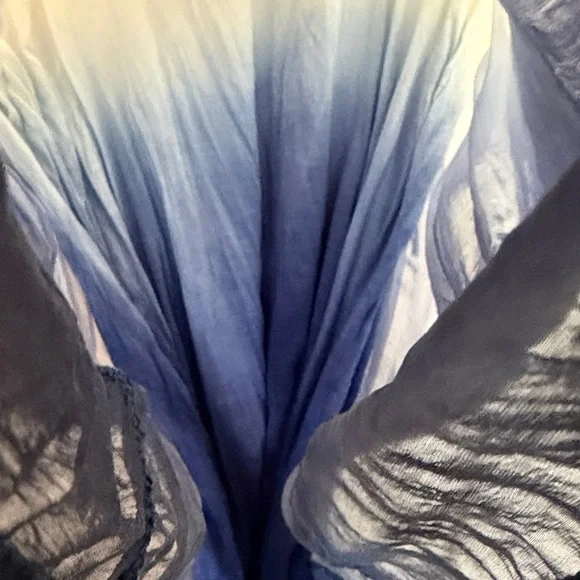 Bella France Silky Med top. Sequin Cotton attached undershirt. OMBRE blue/white - Picture 5 of 9